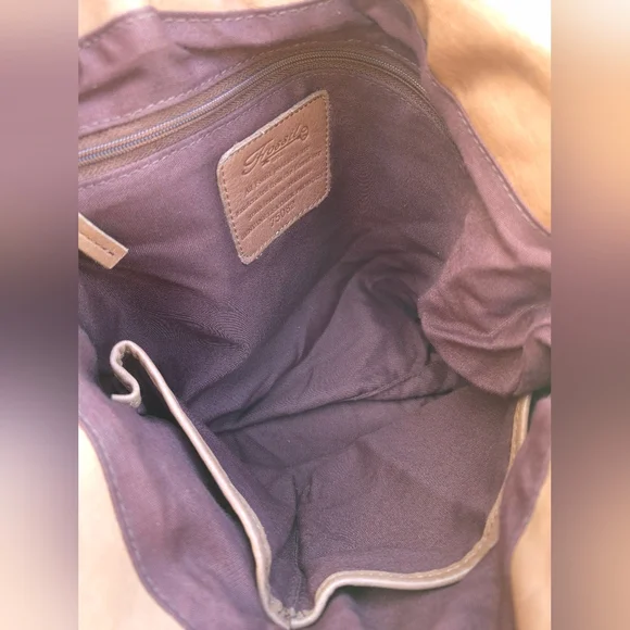 Fossil Vintage Woven Leather Satchel in Cognac Brown - Picture 9 of 9